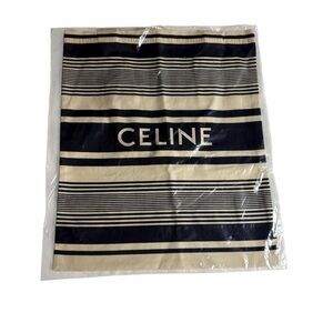 CELINE | Small Striped Logo Tote Bag | Navy & Cream | NEW | Rare VIC Gift